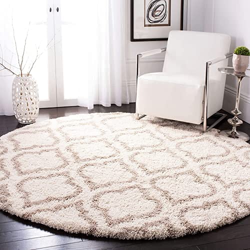 Image of 4x4 feet Soft Area Rug for Living Room and Bedroom, Modern Indoor Floor Carpet with Non-Slip Backing, Comfortable Decorative Home Decor Rug, Easy Clean & Durable- (I BM III, Round)