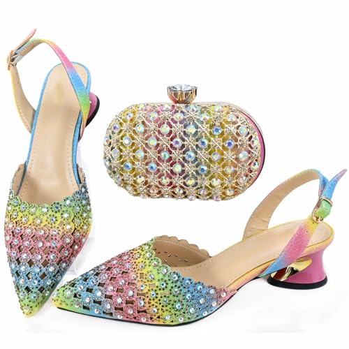 Women Shoes and Bag Set African Style Ladies Shoes and Bags Set Purple Italian Shoes and Bag Set for Party4
