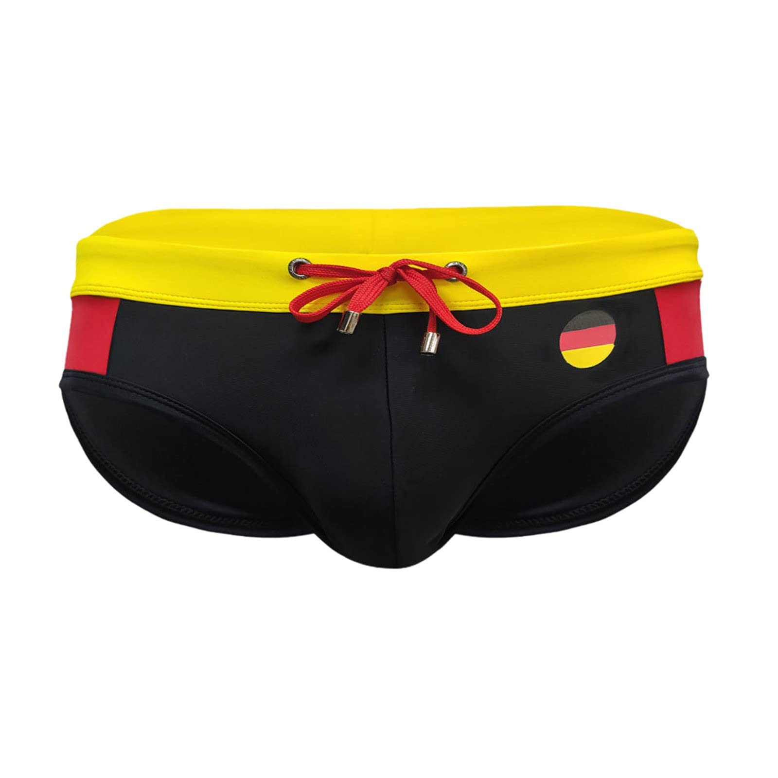 Costume Da Bagno Uomo Slip - Costume Piscina Uomo Calzoncini Da Nuoto Pantaloni Corti Elastico A Vita Coulisse Swim Trunks Brief Da Surf Hotspring Sulla Spiaggia Con Stampa Bandiera Nazionale