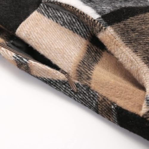 IDEALSANXUN Plaid Skirts for Womens Fall Winter High Waist Aline Pleated Midi Skirts2