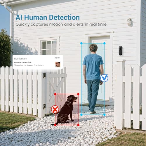 Image of Clefairy Wireless Doorbell Camera, 2.4GHz WiFi, 1080P HD Video, Two-Way Audio, Night Visions, IP65 Weatherproof, for Home Security Durable Professional Equipment for Home Improvement Daily Use