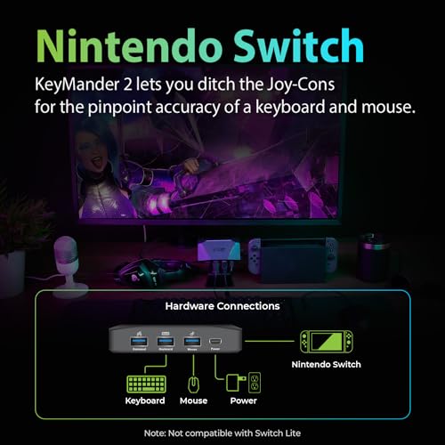 Image of IOGEAR KeyMander 2 Keyboard /Mouse Adapter Plus Controller Crossover, PS4, Xbox Series X /S, Xbox One, Nintendo Switch, GE1337P2, FPS, mouse control