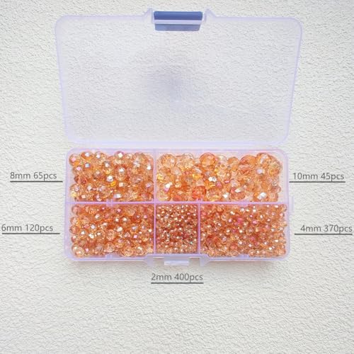 Image of Wine Red Rondelle Glass Beads for Jewelry Making, Faceted Briolette Crytal Spacer Beads for Bracelet Necklace Earring (2mm 4mm 6mm 8mm 10mm Mixed Sizes, 1000pcs)