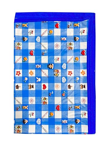 Image of EcoSoft Plastic Sheet,PVC Sheet for Kids,Rubber Sheet for Babies,Bed Wetting Protector(90 x 135 cm) (Blue Good Day)