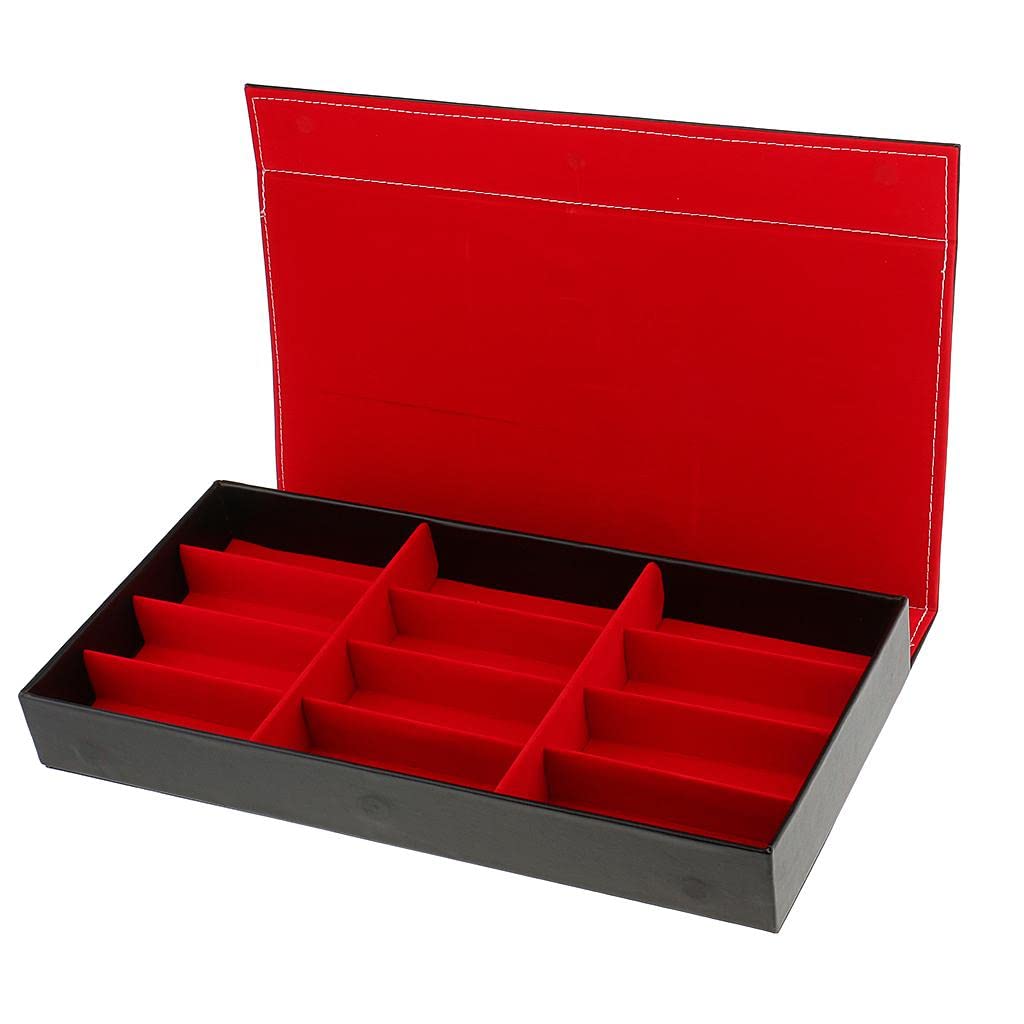 PU Leather 12 Slot Eyeglass Sunglasses Glasses Storage Display Case Red|Sunglass For Woman With Storage Box, Trending, Stylish & Durable Sunglasses, Lightweight Large Frame for Woman Man|-image-7