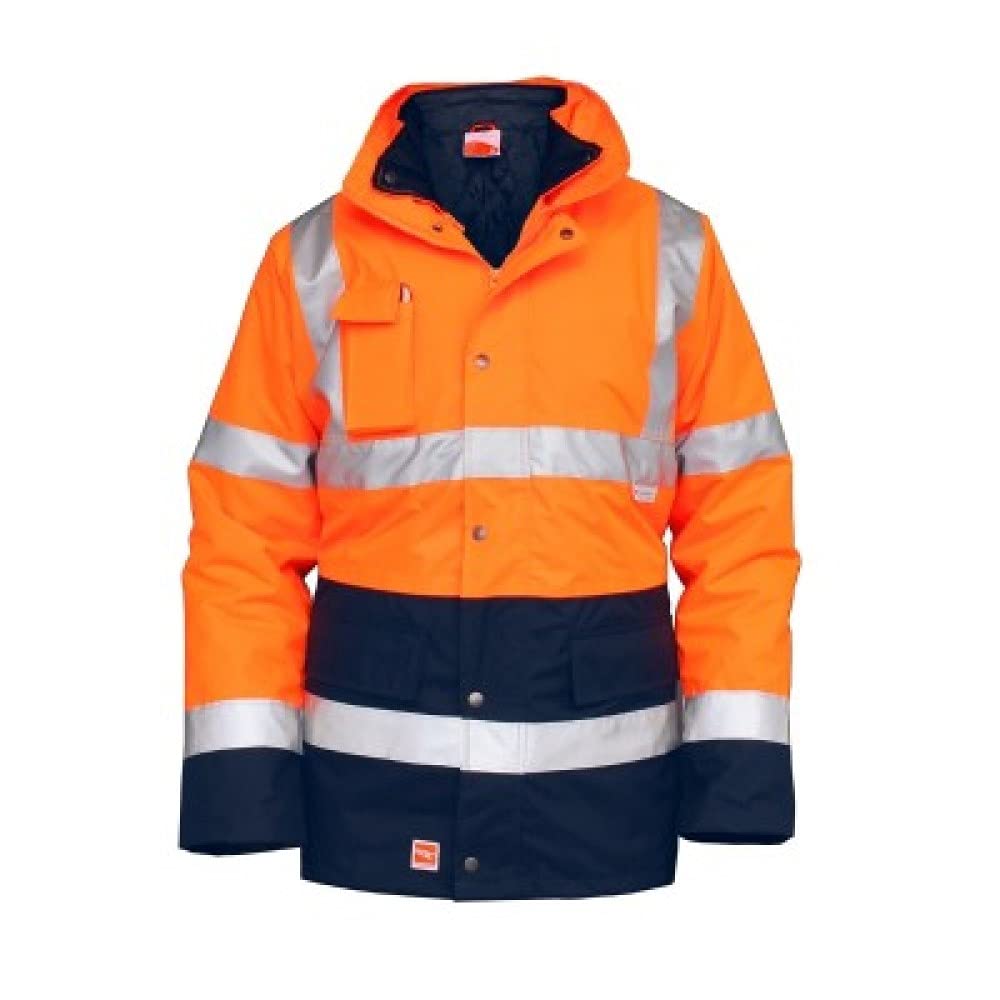 Technosafe Parka de alta visibilidad – bicolor 3 en 1: chaqueta exterior, chaqueta interior, chaleco (mediante las mangas extraíbles).