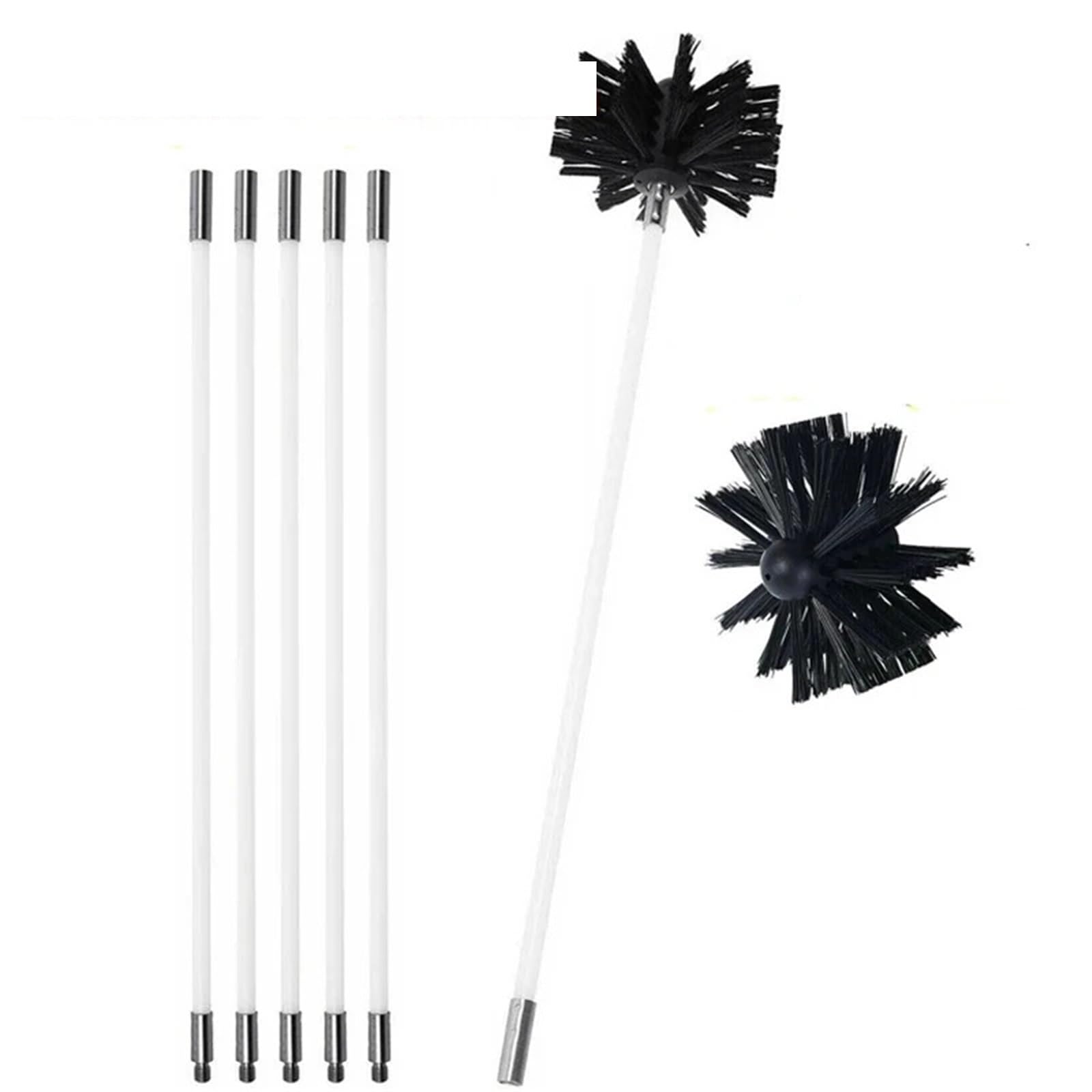 Psnklmm One Color Flexible Chimney Sweep Set Flue Sweeping Brush & Rod Kit Soot Cleaning Rods Nylon Tool Convenient