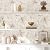 FunStick White and Gold Wallpaper Peel and Stick Gold Ginkgo Leaf Floral Wallpaper Mural for Bathroom Walls Self Adhesive Modern White Gold Beige Hibiscus Floral Contact Paper for Cabinets 17.5"x118"