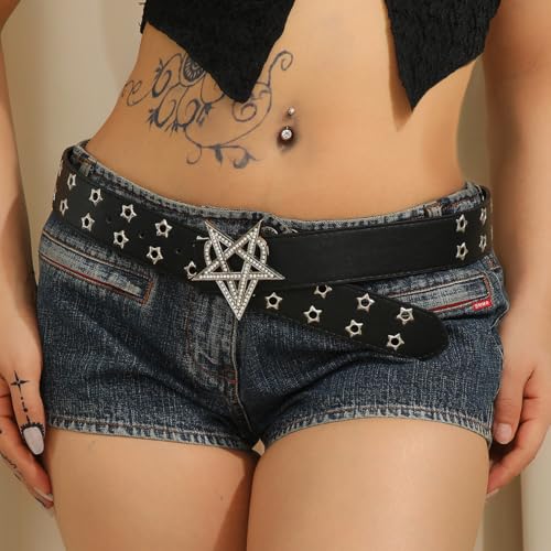 CJIAYUJEW Goth Belt Punk Sexy Y2K Star Belt Pink Black Silver Fashion Belts Personalized Accessories for Women Men2