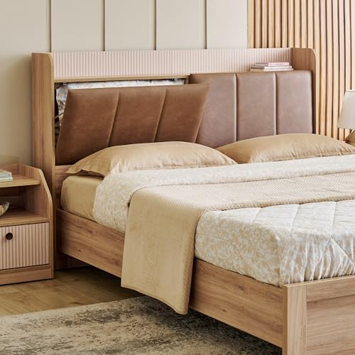 Image of Home Centre | Lexus Savanna King Size Bed | Engineered Wood | Brown | 1 Year Warranty
