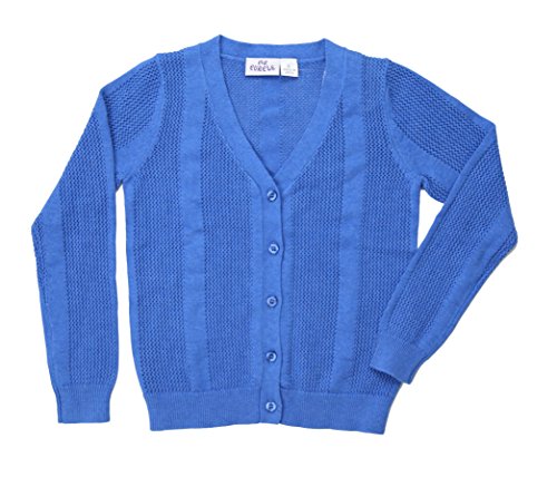 Ms Purple Girls' 100% Cotton Open Stitch Cardigan