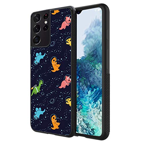 Yunan Case for Samsung Galaxy S21 Ultra, Black Dinosaurs in Space Pattern Design for Men and Women,Anti Slip TPU Bumper Shockproof Cover Case for Samsung Galaxy S21 Ultra