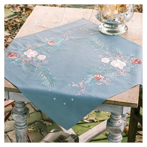Kit broderie nappe Vervaco patron imprimé facile pour adulte