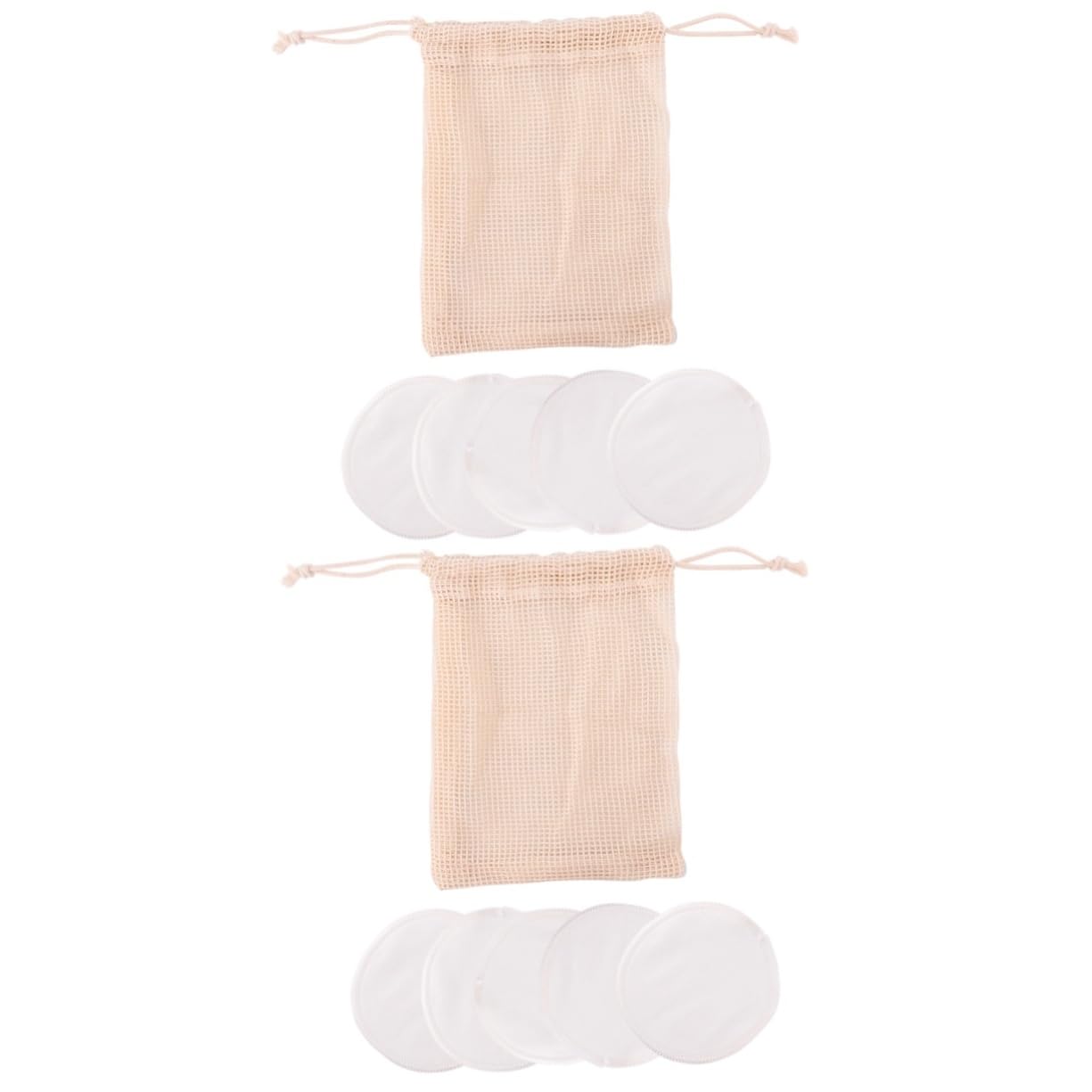 MERRYHAPY 12 Pcs Gentle Makeup Remover Pads Washable Reusable Bamboo Fiber Facial Storage Bag for