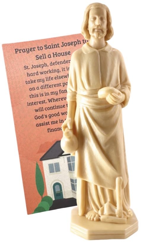 Westmon Works St Joseph Statue for Selling Homes with Instruction Card and House Prayer Complete Set