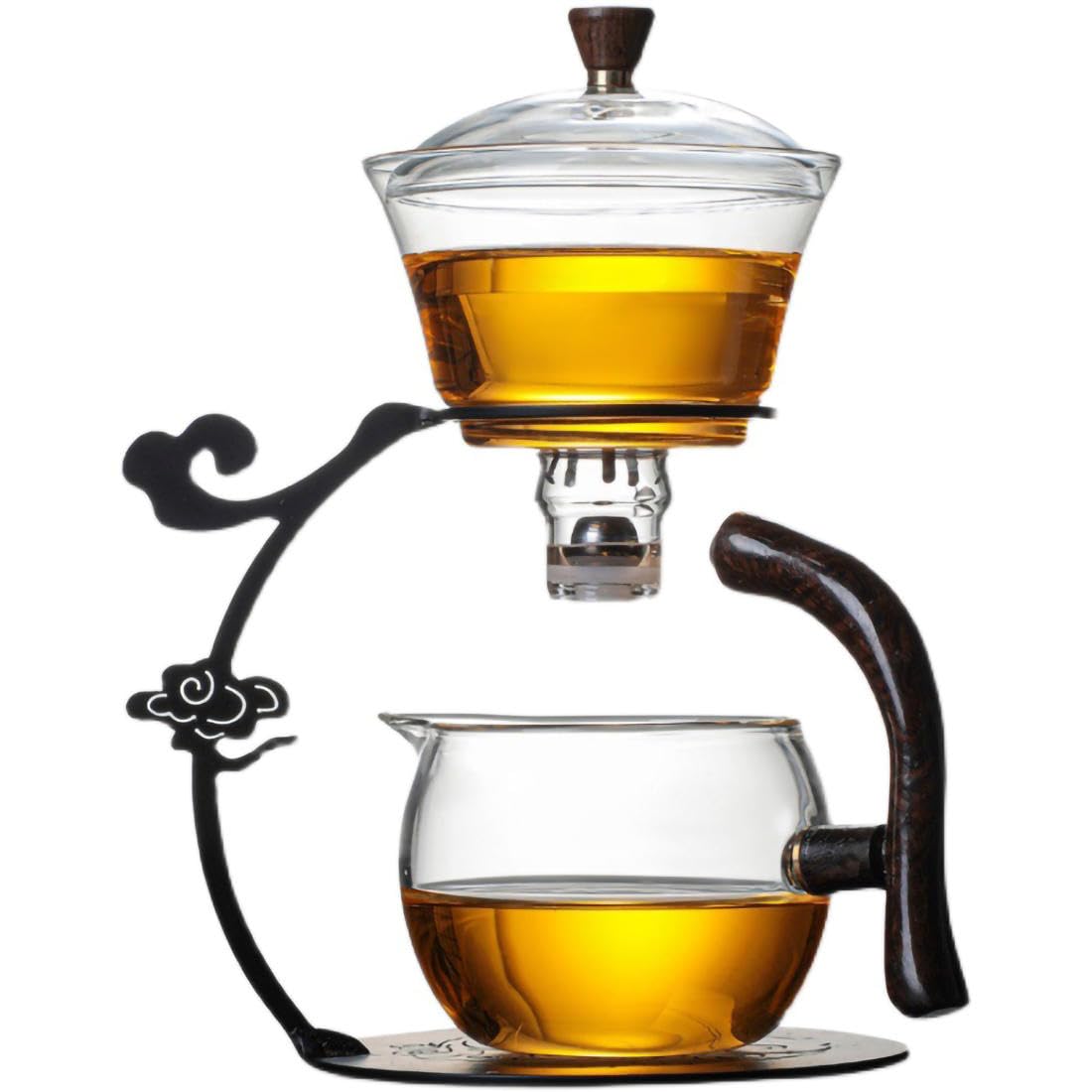 vfdaSWQQ Tea set, Xiangyun Semi-Automatic Tea Set Home Parlor Magnetic Brewer Office Lazy Brewing Pot Teapots