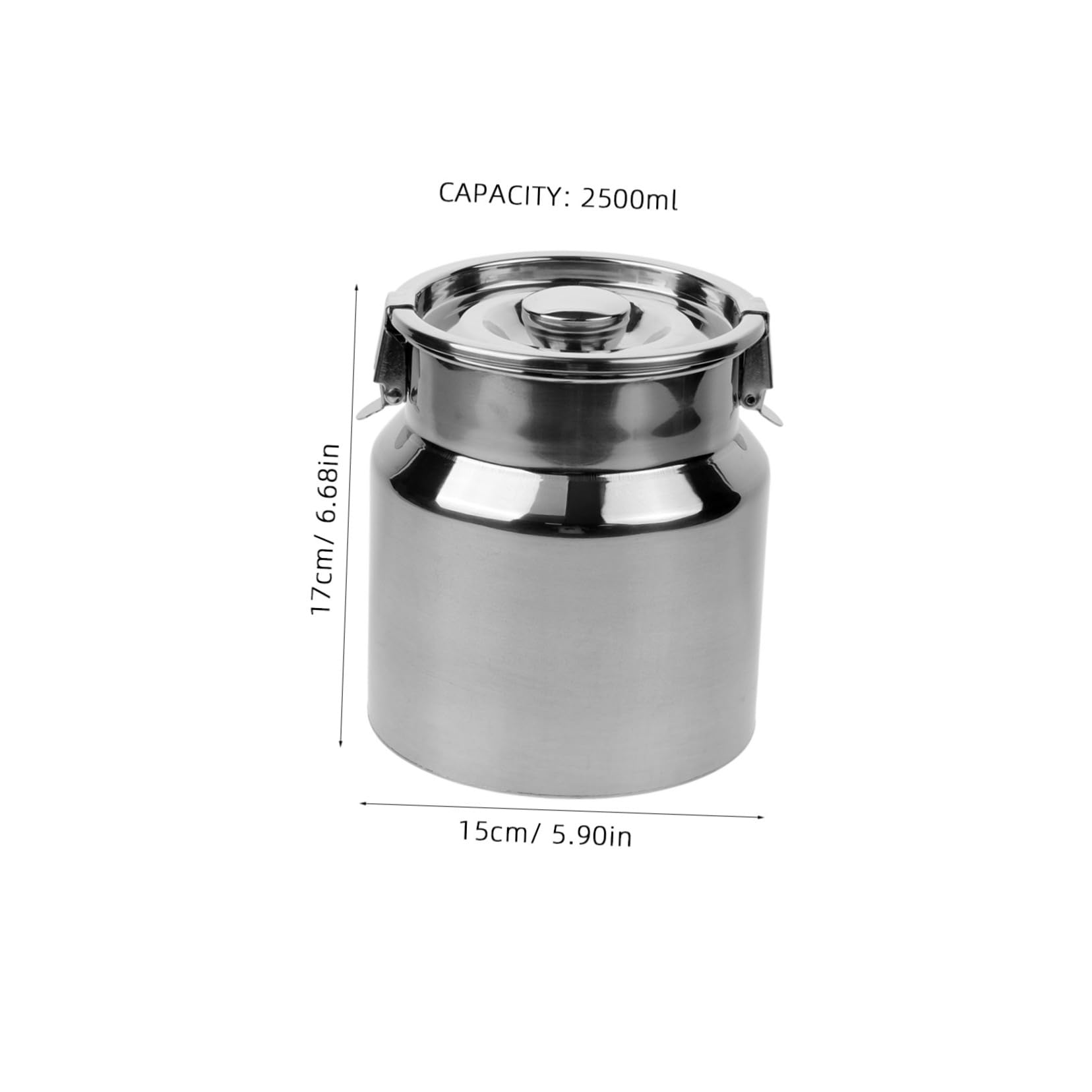 Mikinona Jarra de Leche de Acero Inoxidable de 2.5l Diseño Multiuso y Tapa Sellada para Almacenamiento en Cocina o Cafetería