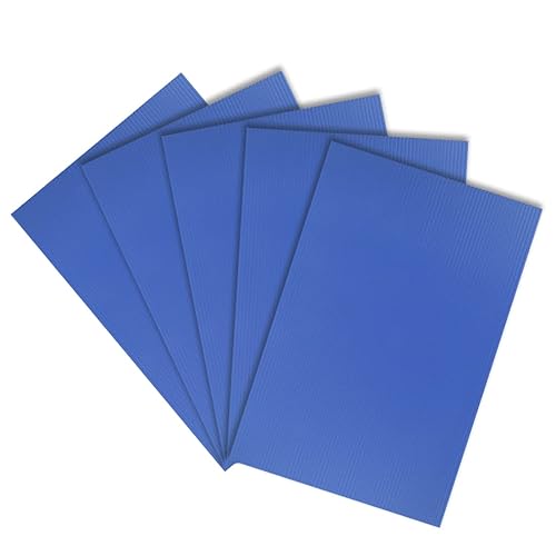 uxcell Hojas de plástico corrugado, letreros de césped azul en blanco de 0.118in, 8 x 12 pulgadas, letrero impermeable en blanco, 5 unidades