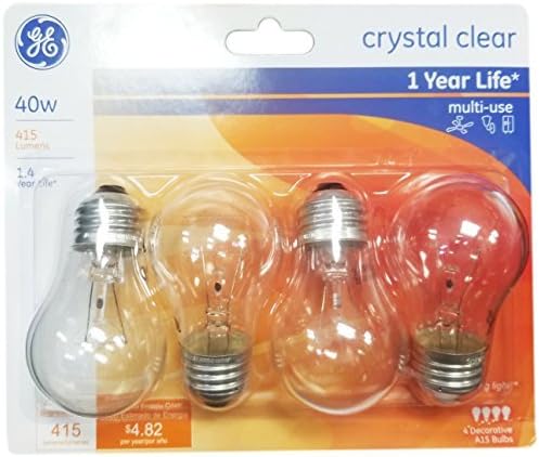 GE Ceiling Fan Bulb, 40W, 4pk