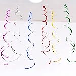 30Pc Gold and Black Party Party Swirl Decorations Foil Swirl Hanging Decoration Plastic Streamer for Ceiling 22 in - Image 3