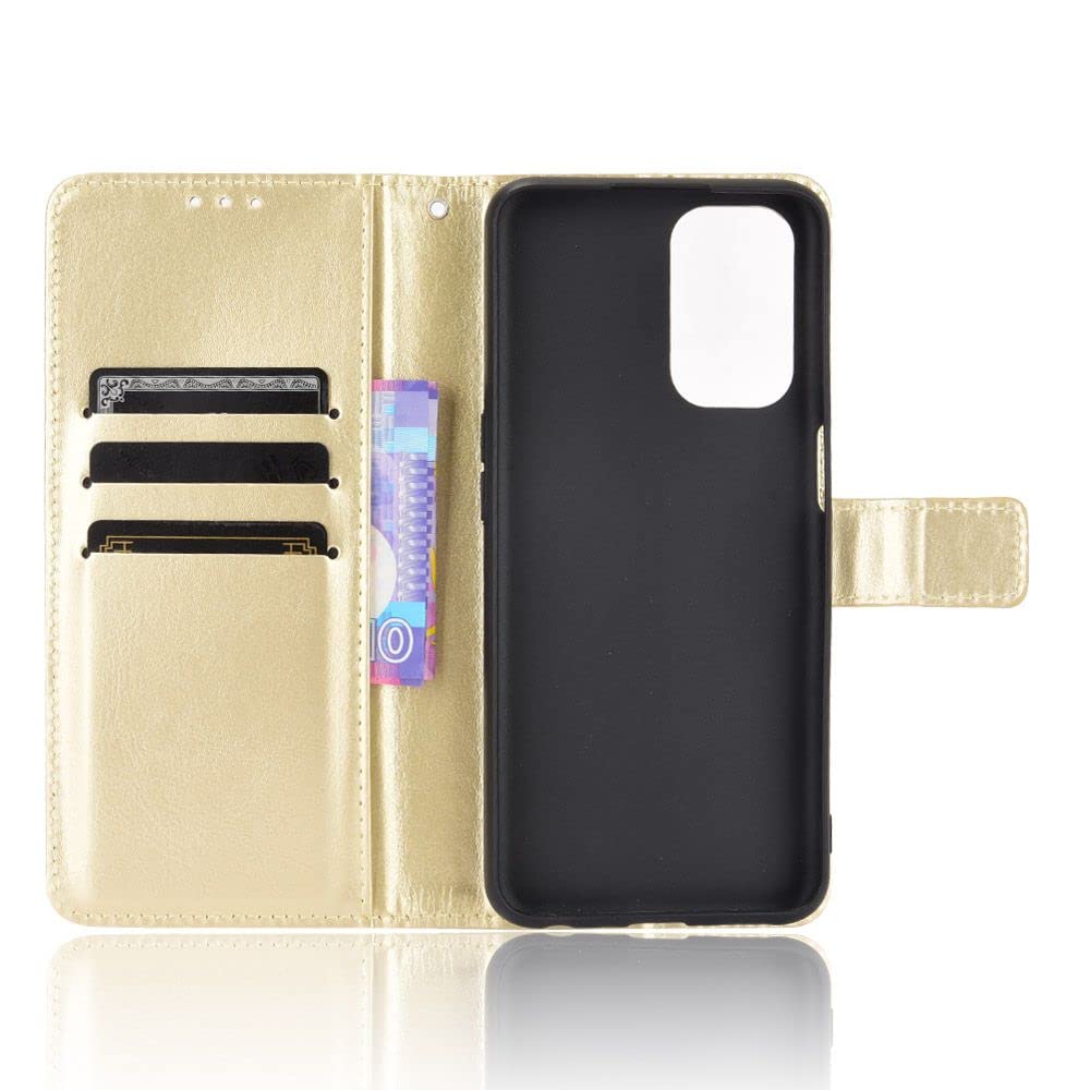 ICatchy Custodia A Portafoglio In Pelle PU Per Oppo A54 5G - Con Chiusura Magnetica, Supporto Integrato E Slot Per Carte, Colore Nero