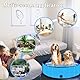 Faltbarer Pool Hundepool Schwimmbad für Hunde und Katzen,Hundebadewanne Planschbecken Hund Swimmingpool mit Rutschfestem Boden & Ablassventil PVC Haustiere Wasserbecken für Hunde Katzen