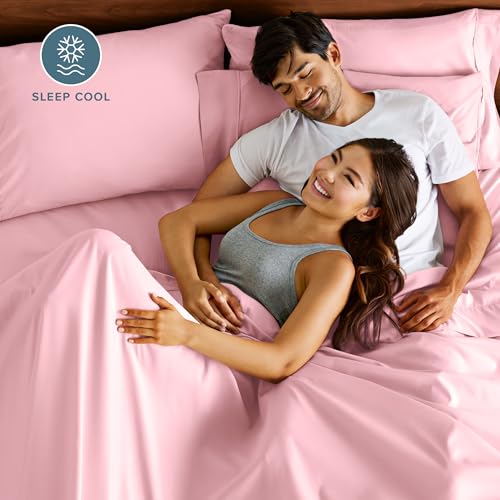 Image of Bare Home Microfiber Pillow Cases - Standard /Queen Size Set of 2 - Cooling Pillowcases - Double Brushed - Light Pink Pillowcases 2 Pack - Easy Care (Standard Pillowcase Set of 2, Light Pink)