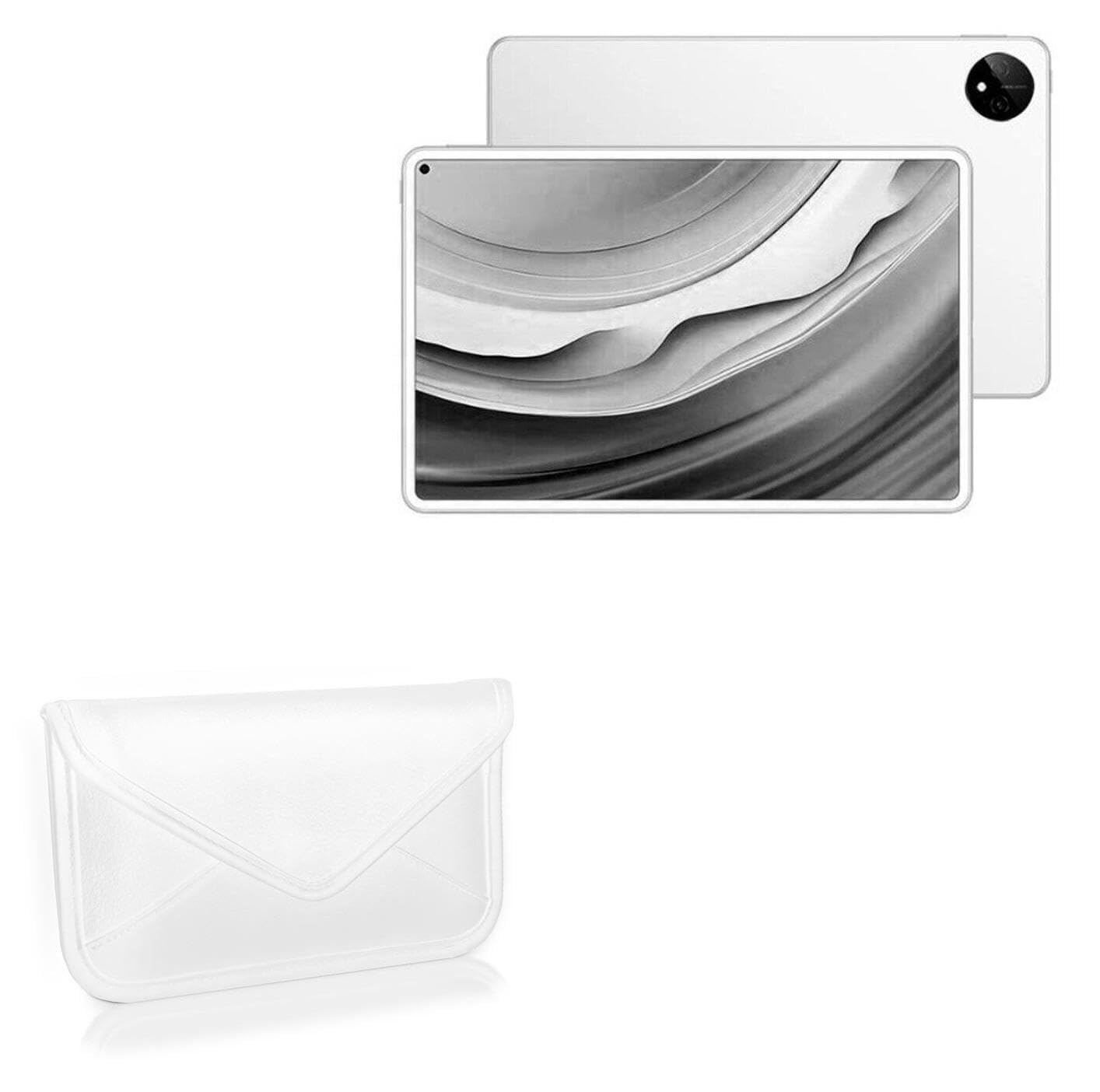 BoxWave Case Compatible with Huawei MatePad Pro 11 (2024) - Elite Leather Messenger Pouch, Synthetic Leather Cover Case Envelope Design - Ivory White