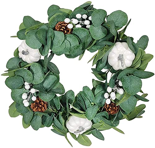 Couronne de Noël artificielle décoration eucalyptus citrouille
