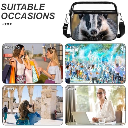 U.S. Badgers Large Clear Stadium Bag Clear Mini Messenger Bags with 2 Compartments Crossbody Bag4