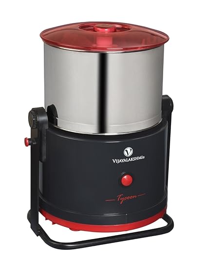 Vl Vijayalakshmi Tycoon Plus 3L Table Top Tilting Wet Grinder - Black With Red, 150W, Abs Body