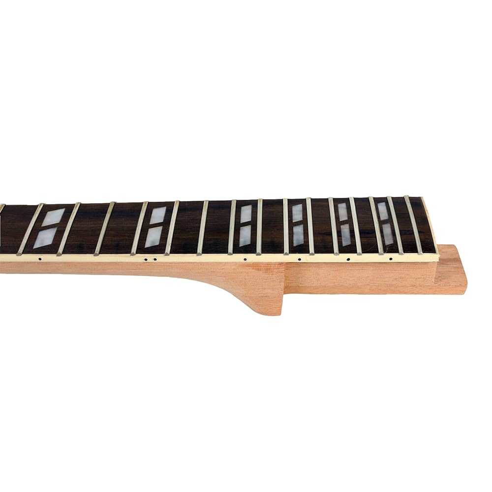 Szyja do gitary elektrycznej 22 progi, 63 cm, drewno mahoniowe, duża głowa, ładny zestaw wkładek w pięcie DIY gitara zamiennik projektu (1)