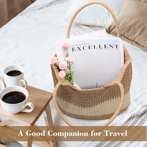 Image of Straw Beach Bags for Women - Summer Woven Tote Bag Shoulder Handbags, Large Beach Bag for Women for Holiday