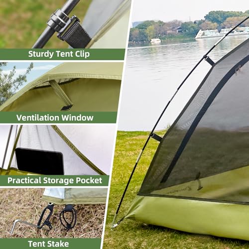 Clostnature Vault Camping Tent with Porch - Waterproof 2 Person Tent for Camping, Easy Setup Lightweight Two Person Shelter for Hiking, Backpacking, Family, Outdoor image 7