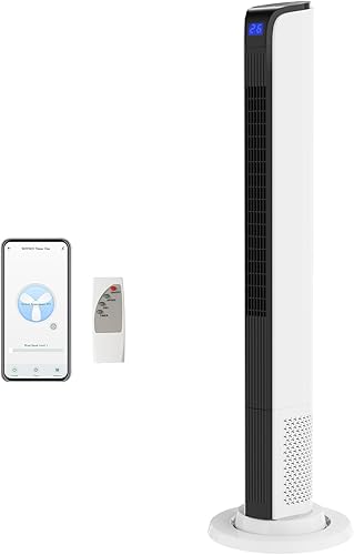 ROVSUN Ventilador de torre de 42 pulgadas con control remoto y aplicación, ventilador de piso inteligente sin aspas con 3 modos, 3 velocidades, disponible en Yaxa Colombia