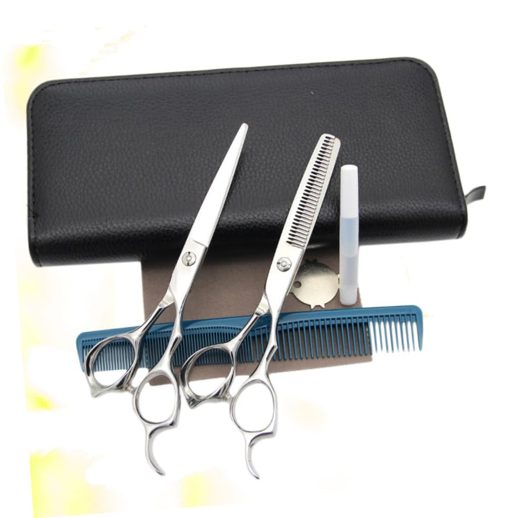 Ipetboom Tijeras de Peluquería de Acero Inoxidable, /2 Piezas, Corte Recto y Peinado, Diseño Ergonómico para Salón de Barbería y Uso Diario