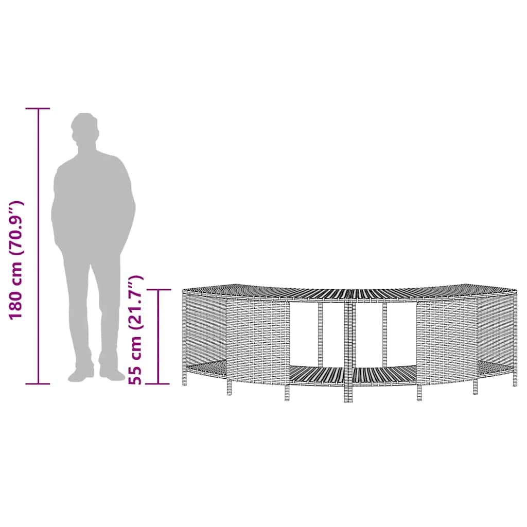 Generisch Outdoor-Regale für Whirlpool 2 STK. Schwarz Poly Rattan,Heim Garten,Pool Spa,Pool- Whirlpool-Zubehör-365620