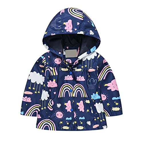 Toddler Boys Girls Winter Long Sleeve Windproof Jacket Hooded Lightweight Kids Coats Windbreaker Casual Outerwear
