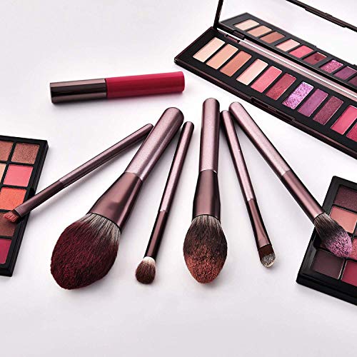 Deluxe Natural Goat Hair Makeup Brushes Quality Full Face Makeup Brush Sets & Kits Oval Makeup Brush Flat Top Kabuki Foundations Brushes Silicone Face Mask Brush Eyelash Comb Multi Purpose Makeup Sets (24 Count, Purple) #TOP2