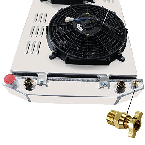 Aluradiador Aluminum Radiator For 1988-1999 Chevy Gmc C/K/V/R 1500 2500 3500 Suburban Blazer 5.0L 5.7L V8 4.3L V6 4 Row Core Crossflow Radiators Shroud 2 X 12" Fans Relay Kit #TOP6