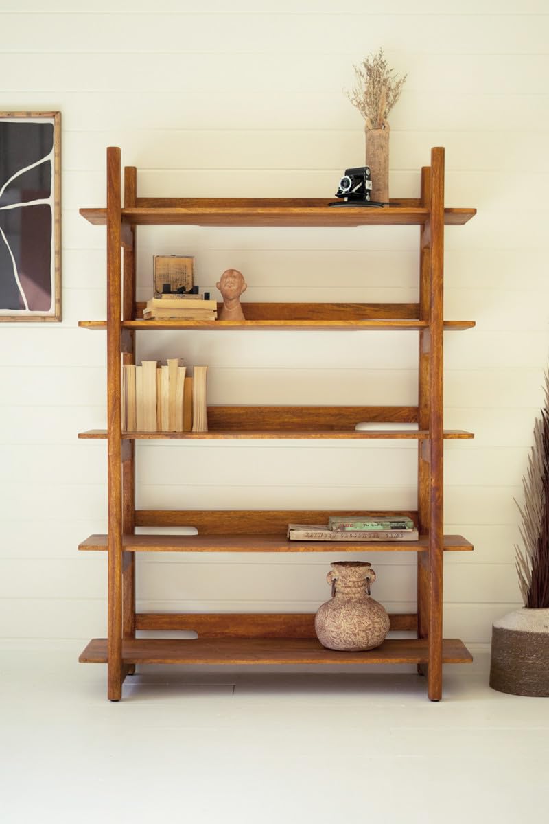 KALALOU NRAH1026 Mango Wood Bookshelf with Teak Finish