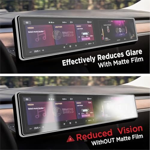 Image of Spartan Shield [2 PACK] Screen Protector For MAHINDRA XEV 9E 2026 Electric SUV || 12.3 Inch Full Touchscreen Display Guard || Accurate Fit For 9 E Pack One, Pack Two , Pack Three & 3 Select Models || Anti Scratch || Water Repellant || With Complimentary Installation Kit || Bubble Free Application || XEV9E | XEV9S Digital Instrument Cluster Protective Film || XEV9E 2025 Car Stereo Accessories [Not Tempered Glass]