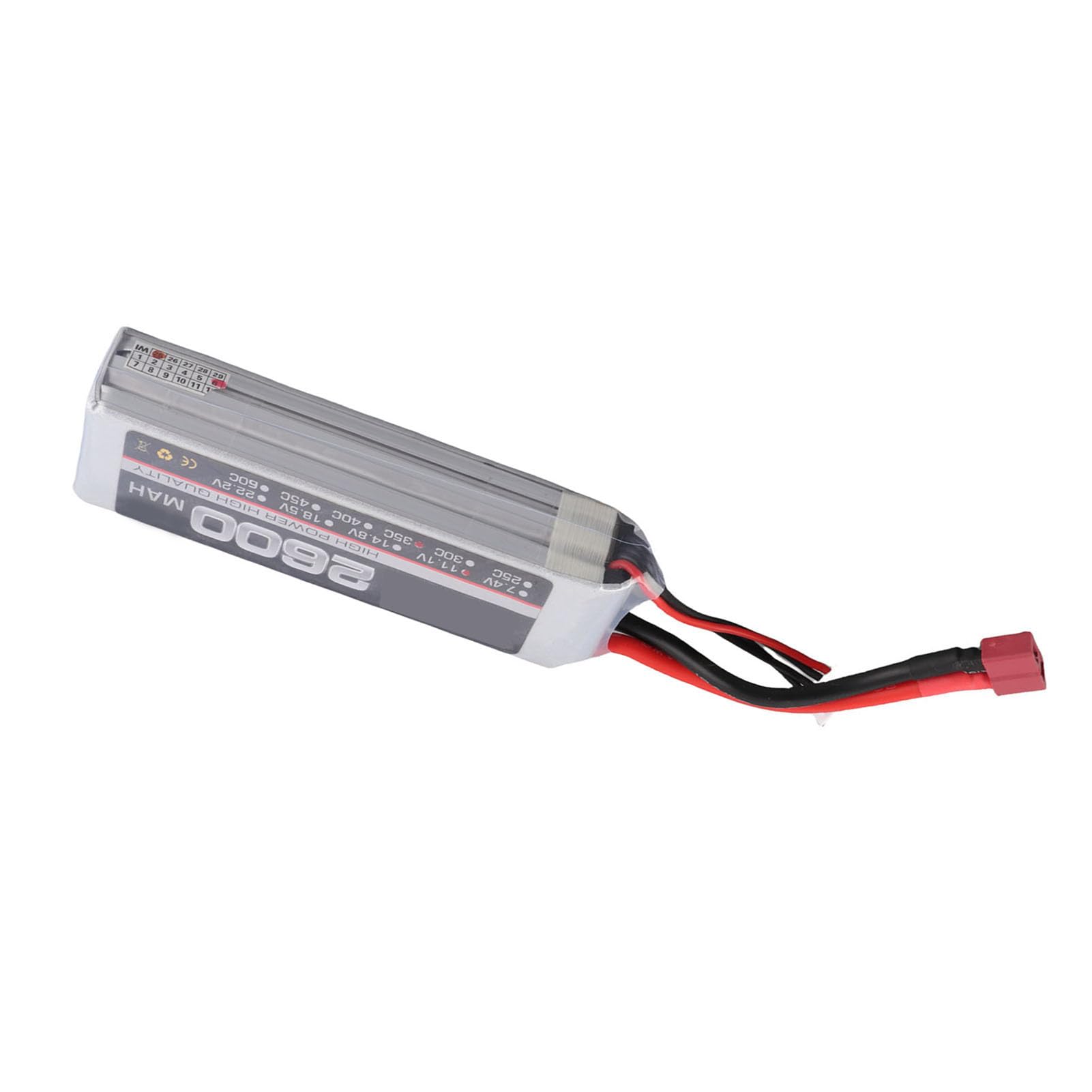 Generic Batería Lipo 3S RC, Potente Batería Lipo para Drones RC de Polímero de Litio de Amplia Compatibilidad para Helicóptero (Enchufe en T)