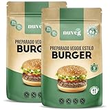 NUVEG Preparado Veggie para Hamburguesa Vegetal, Dieta Vegana y Vegetariana, Alto en Proteínas y Fibra, Sin Gluten y Sin Lactosa, Comida Preparada en Conserva, Fácil y Rápida, Pack 2, 270g
