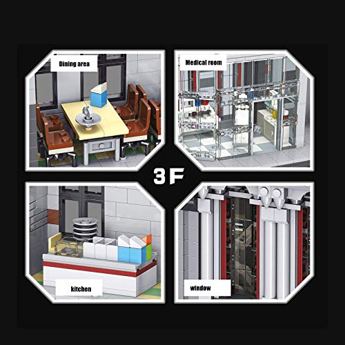 KEKRAV Modulares Hausgebäude-Set, 4-Layer Large Moody Kindergarten Architekturgebäude, 7620 Stücke Lego-kompatibler… – Bild 7