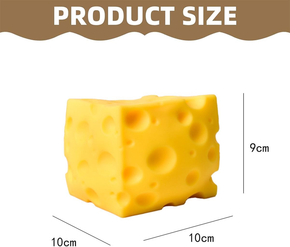 Huge Squish Cheese Cube Big 3.9in Jumbo Cheese Squishy Block Toy Soft Novelty Rebounding Sensory Toy Stress Relief Fidget Balls Gifts for Adults Help for Relax Focus Autism ADHD (5cm+10cm)