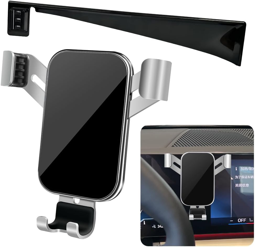 LUNQIN Car Phone Holder for BMW 5 Series 2024 2025 2026 530i 540i 550e and BMW i5 2024-2026 Auto Interior Accessories Best Cell Phones Mount Cellphone Mobile Cradle Navigation Charging Screen Stand