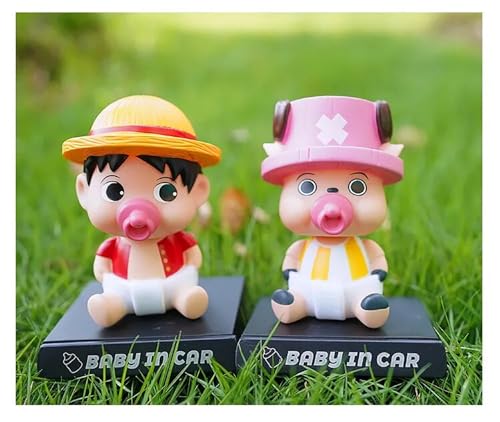 Image of AUGEN Super Hero Monkey D Luffy Baby Action Figure Limited Edition Bobblehead with Mobile Holder for Car Dashboard, Office Desk & Study Table (Pack of 1)