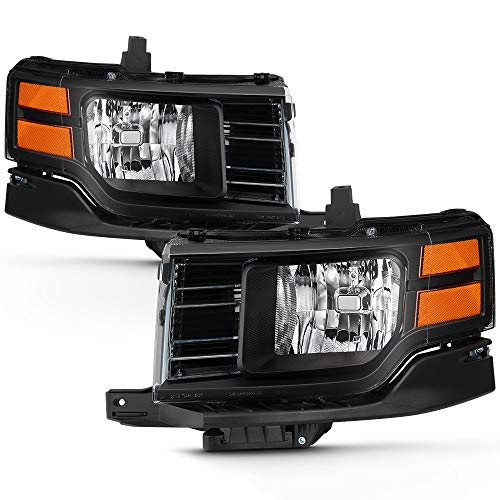 VIPMOTOZ Black Bezel OE-Style Halogen Headlight Headlamp Assembly Replacement Pair For 2009-2012 Ford Flex Driver & Passenger Side Set