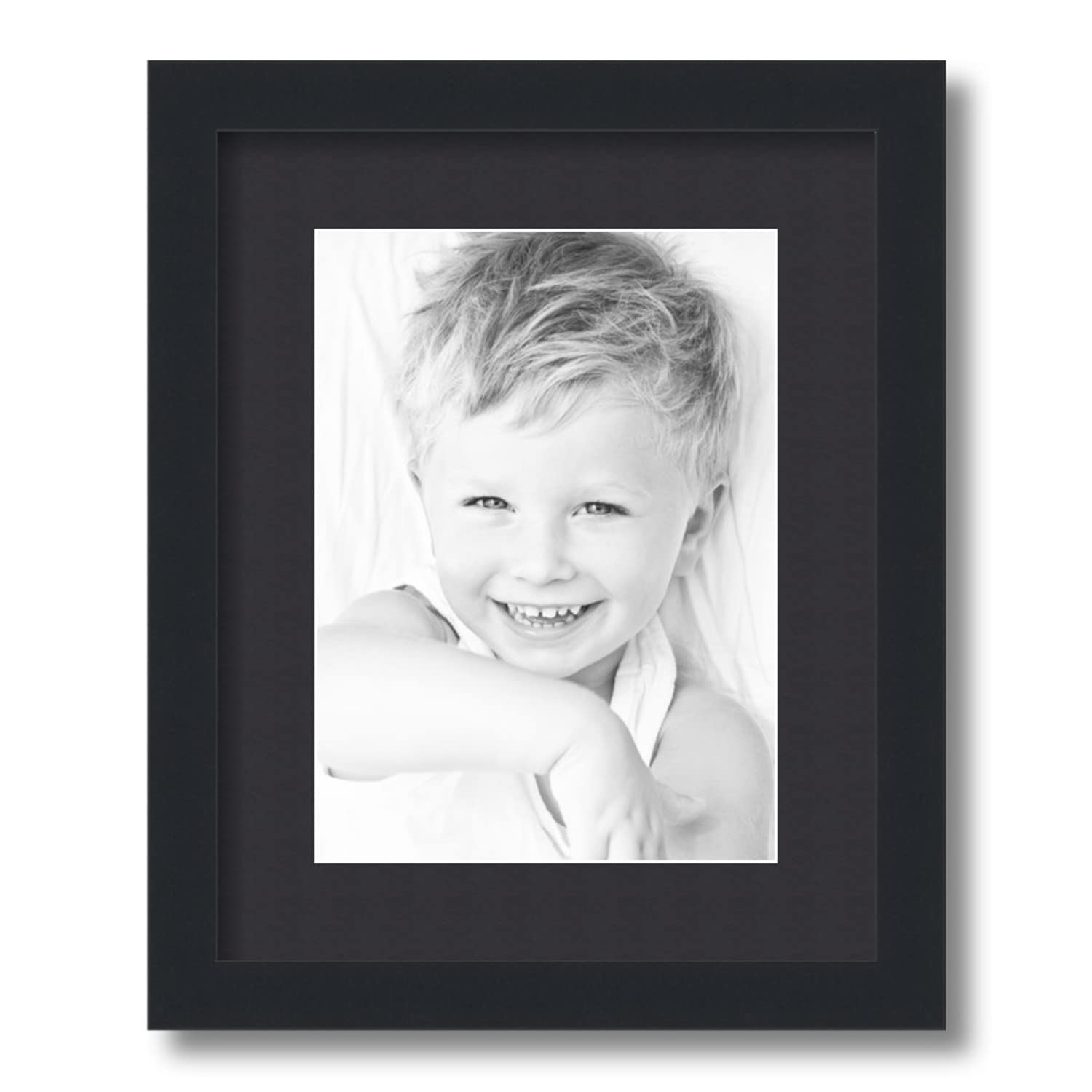 Amazon.com - ArtToFrames 8x11 inch Satin Black Picture Frame with